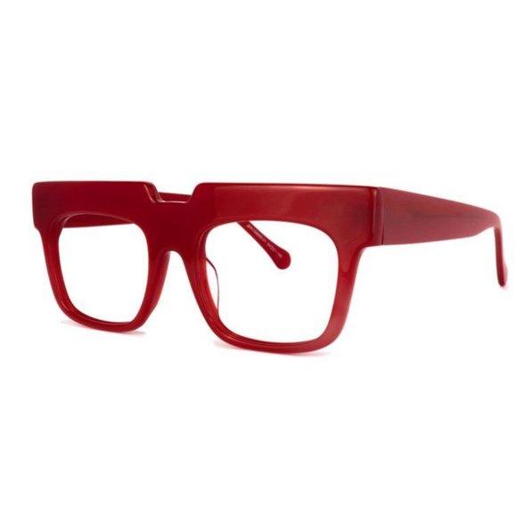 COPY - Za'hira Rectangle Layla Clear Lens Eyeglasses Red - Picture 2 of 2